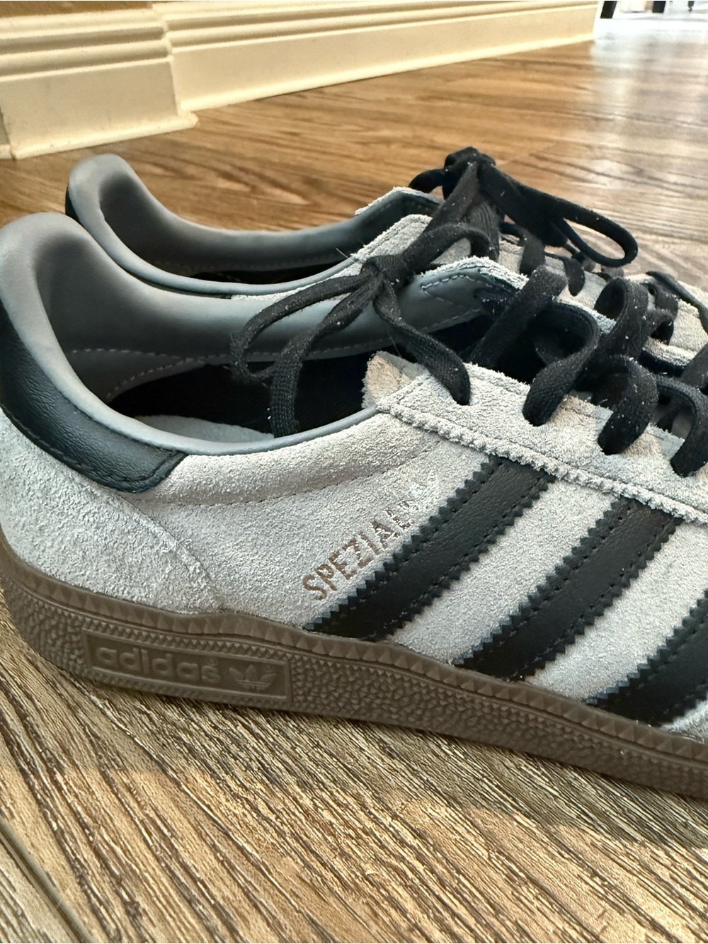 adidas Spezial Men's Suede Sneakers - Light Gray with Black Stripes